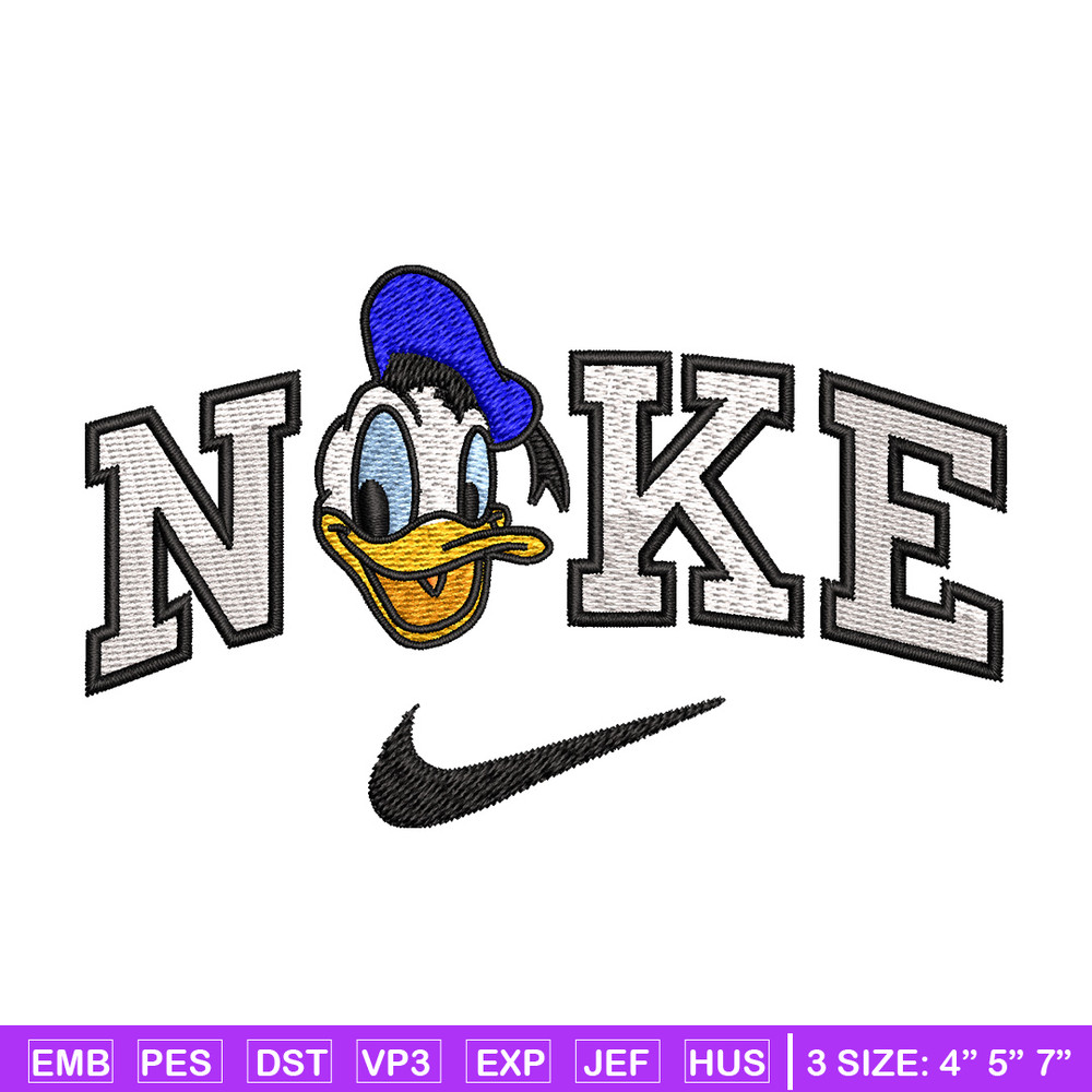 Nike x duck embroidery design, Disney embroidery, Nike design, Embroidery shirt, Embroidery file, Digital download.jpg