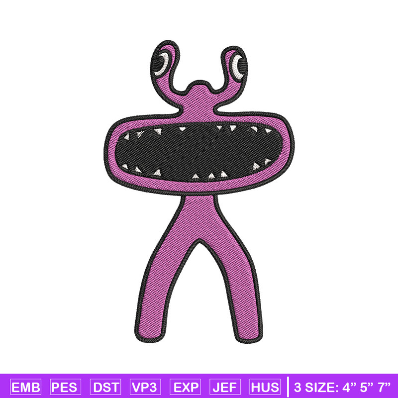 Pink Rainbow Embroidery Design, Rainbow Friends Embroidery, Embroidery File, Anime Embroidery, Digital download..jpg