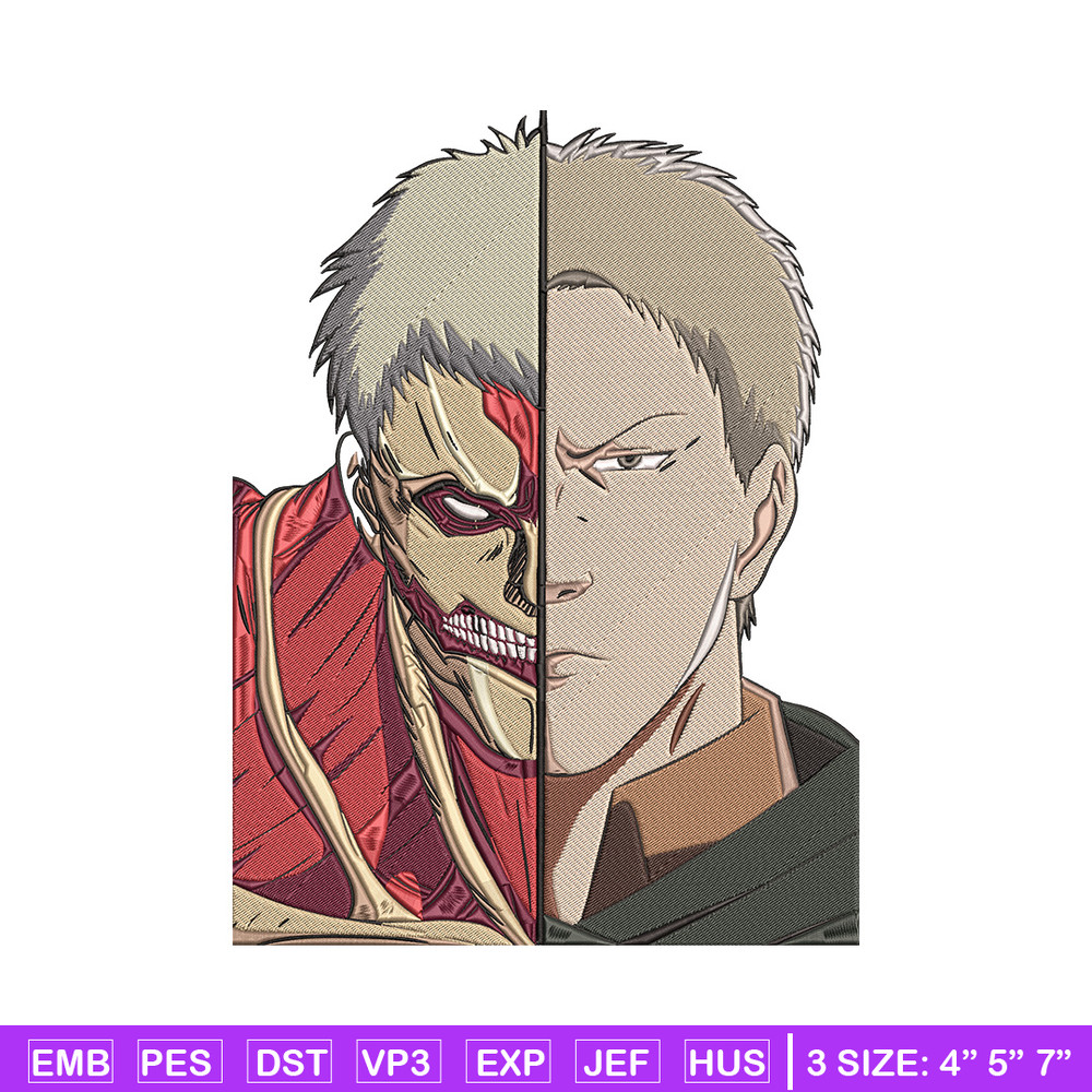 Reiner mode Embroidery Design, Aot Embroidery, Embroidery File, Anime Embroidery, Anime shirt, Digital download.jpg