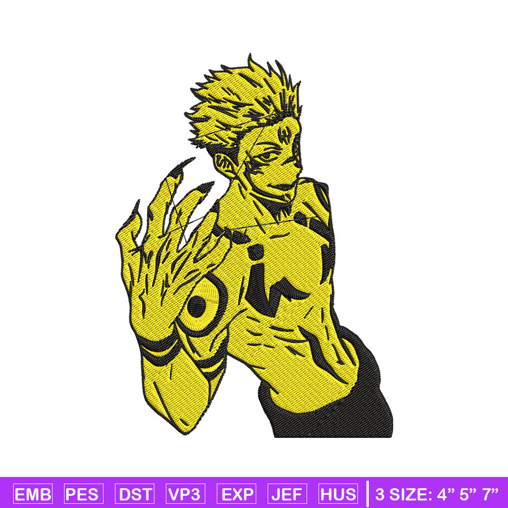 Ryomen Sukuna Embroidery Design, Jujutsu Embroidery, Embroidery File, Anime Embroidery, Anime shirt, Digital download.jpg
