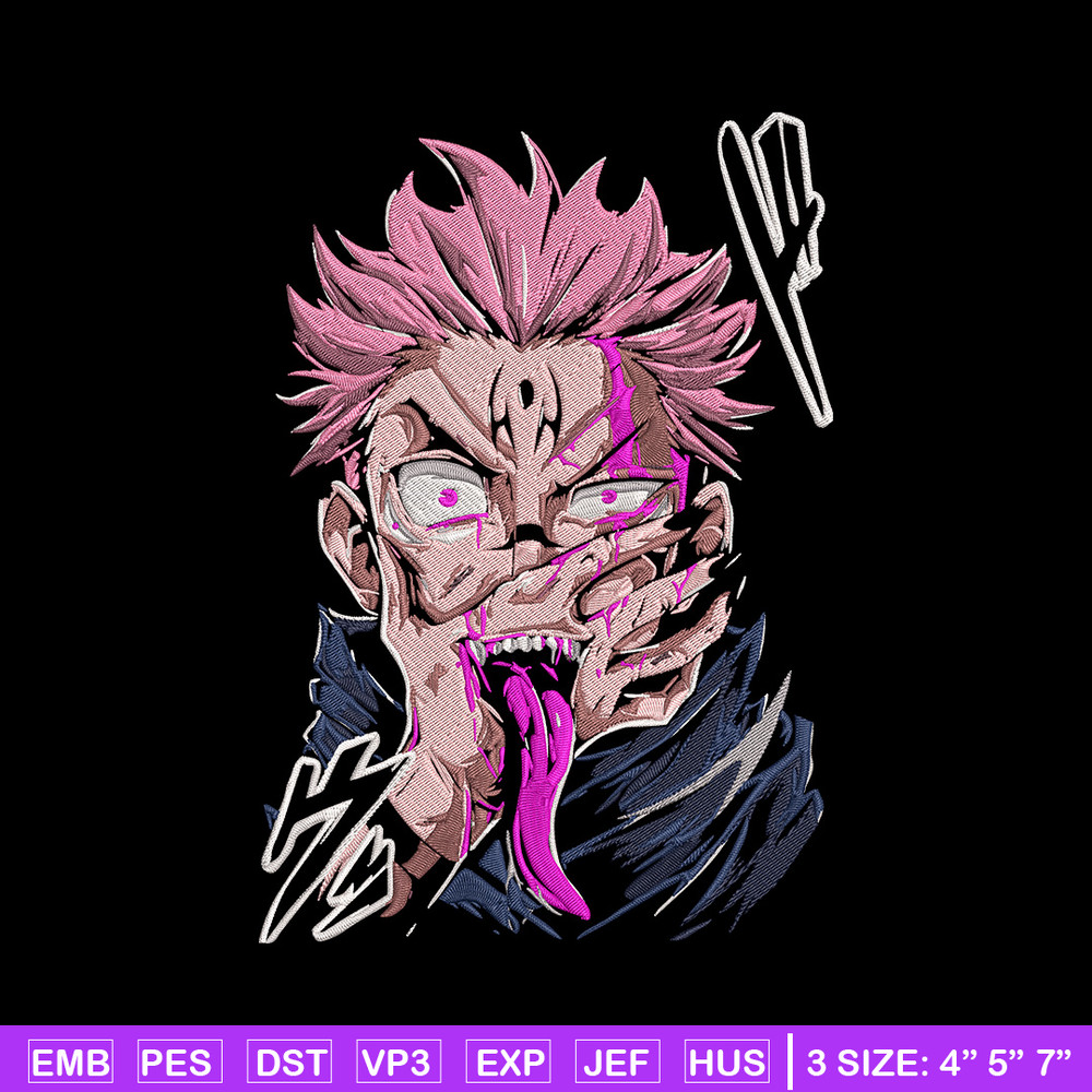 Ryomen Sukuna Embroidery Design, Jujutsu Embroidery, Embroidery File, Anime Embroidery,Anime shirt,Digital download.jpg