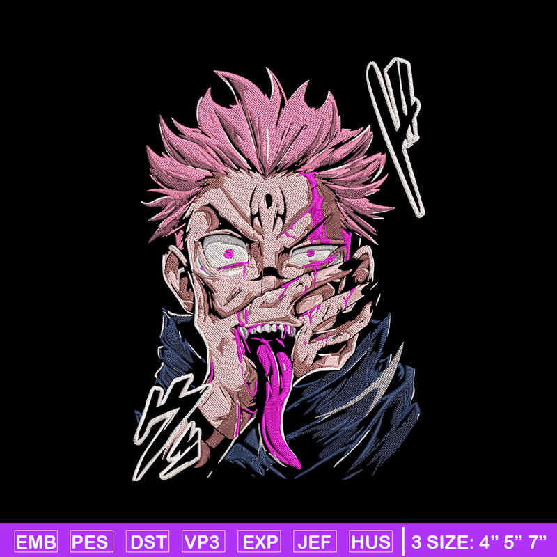 Ryomen Sukuna Embroidery Design, Jujutsu Embroidery, Embroidery File, Anime Embroidery,Anime shirt,Digital download.jpg