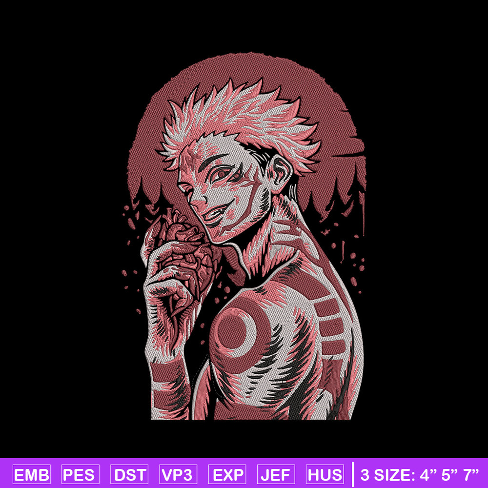 Ryomen Sukuna Embroidery Design, Jujutsu Embroidery,Embroidery File, Anime Embroidery, Anime shirt, Digital download.jpg