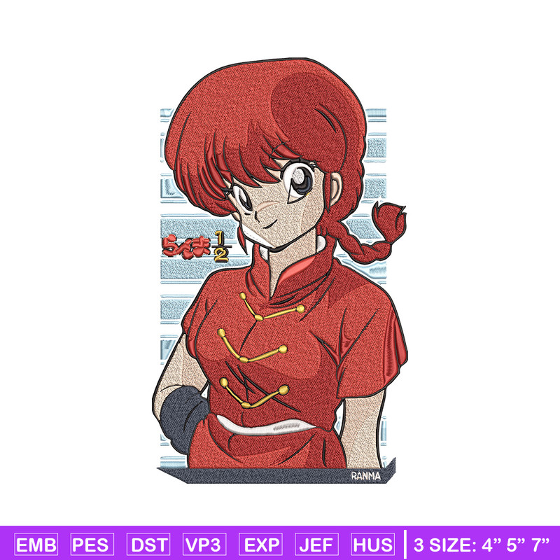 Ryu Kumon Embroidery Design, Ranma Embroidery, Embroidery File, Anime Embroidery, Anime shirt, Digital download.jpg