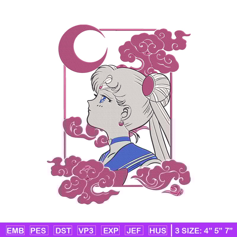 Sailor moon poster Embroidery Design, Sailor moon Embroidery, Embroidery File, Anime Embroidery, Anime shirt.jpg