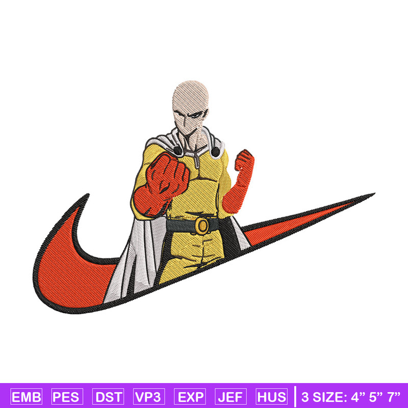 Saitama nike Embroidery Design, One punch man Embroidery, Embroidery File, Nike Embroidery,Anime shirt,Digital download.jpg