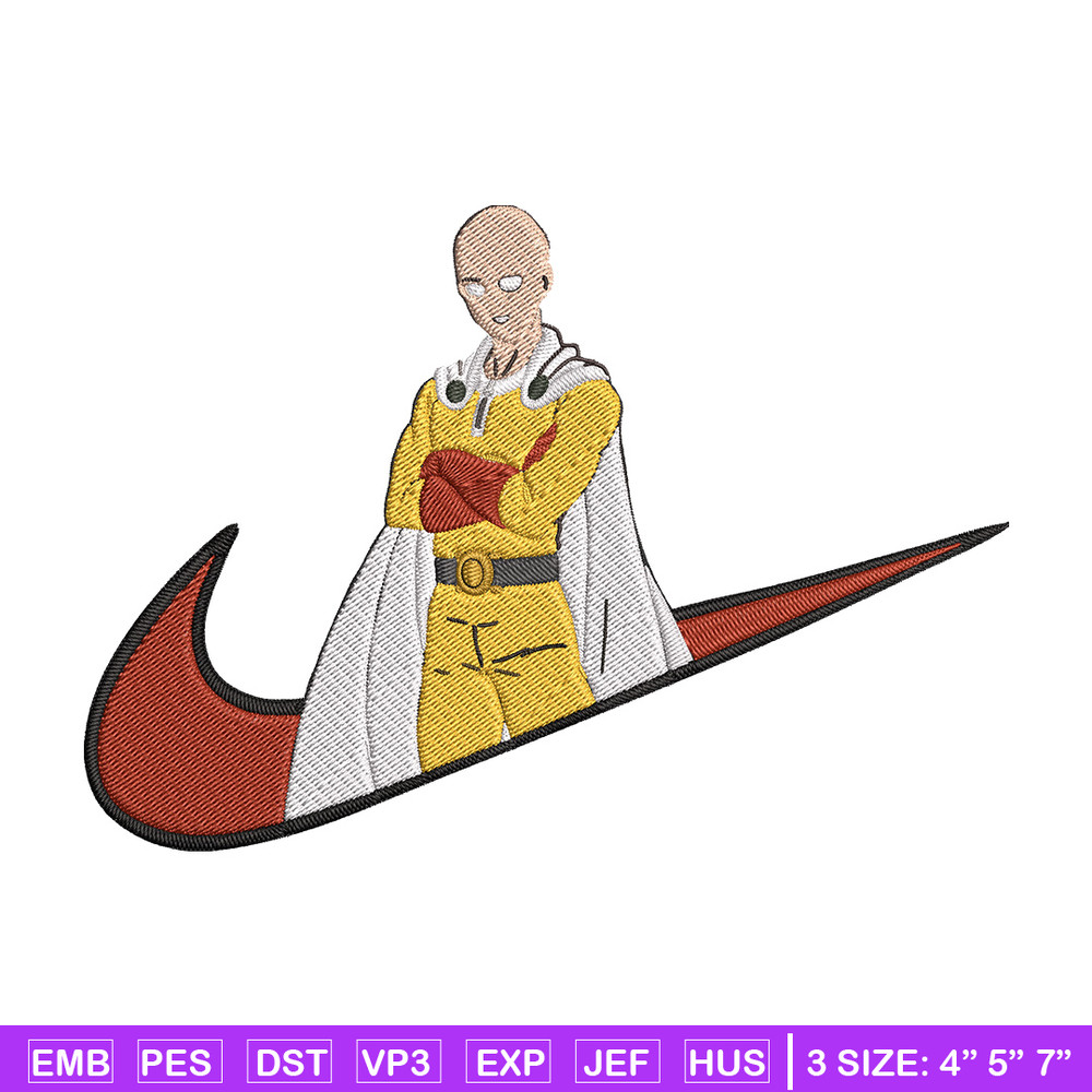 Saitama nike Embroidery Design,One punch man Embroidery, Embroidery File, Nike Embroidery, Anime shirt,Digital download.jpg