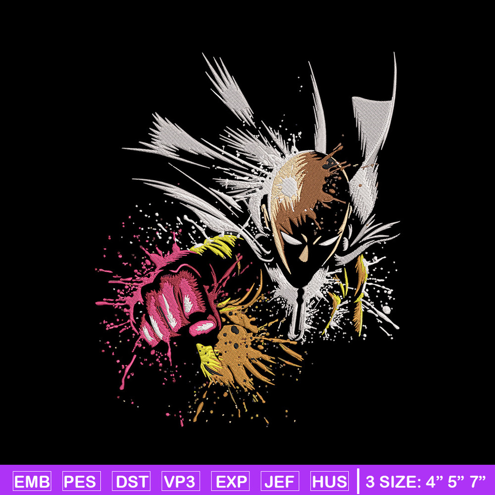 Saitama punch Embroidery Design, One punch man Embroidery,Embroidery File, Anime Embroidery,Anime shirt,Digital download.jpg