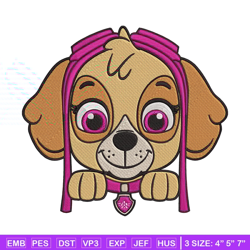 Skye dog Embroidery Design, Paw patrol Embroidery, Embroidery File, Anime Embroidery, Anime shirt, Digital download.jpg