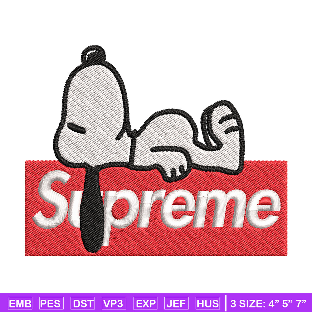 Supreme snoopy dog Embroidery design, supreme snoopy dog Embroidery, cartoon design, Embroidery File, Digital download..jpg