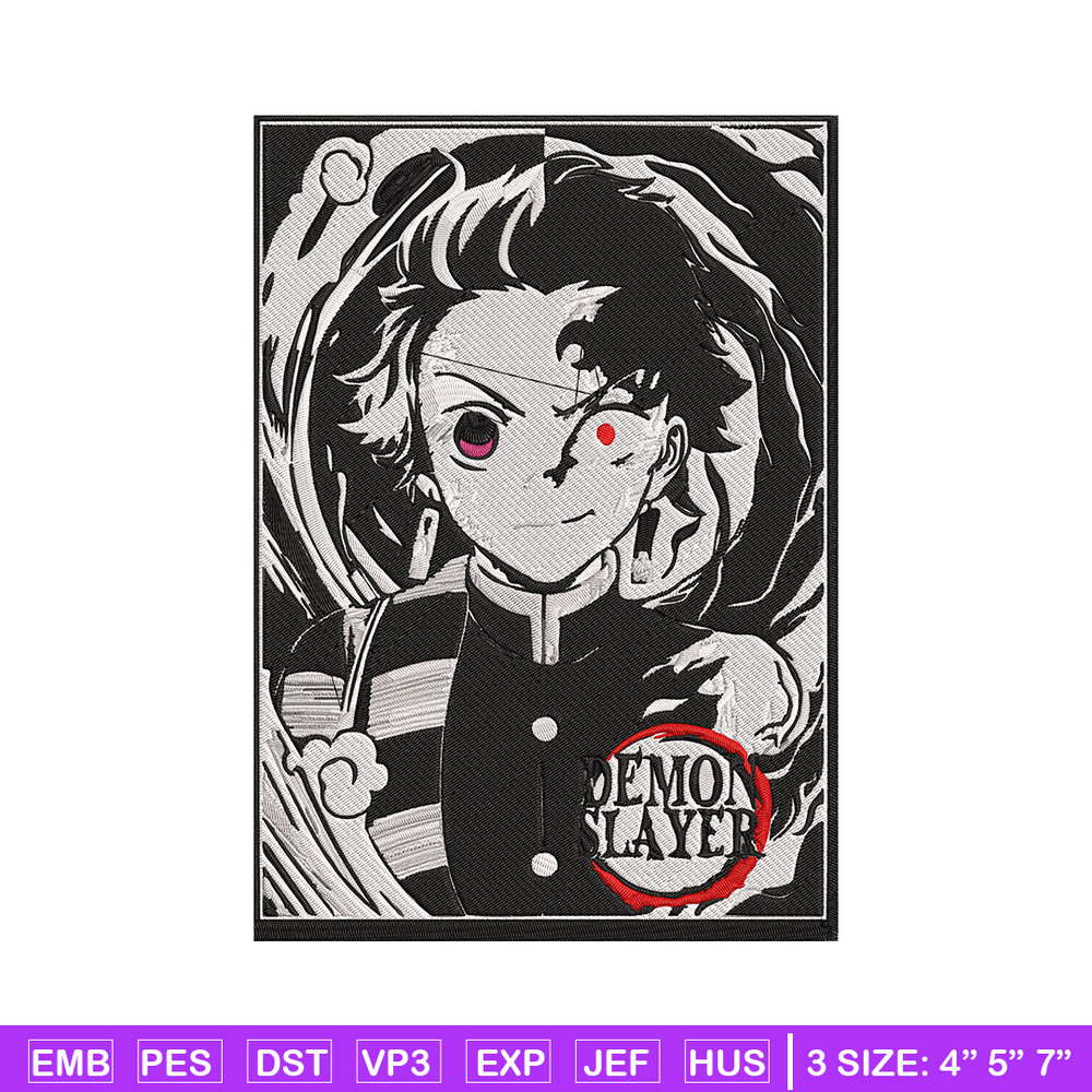 Tanjiro poster Embroidery Design, Demon slayer Embroidery, Embroidery File, Anime Embroidery,Digital download.jpg