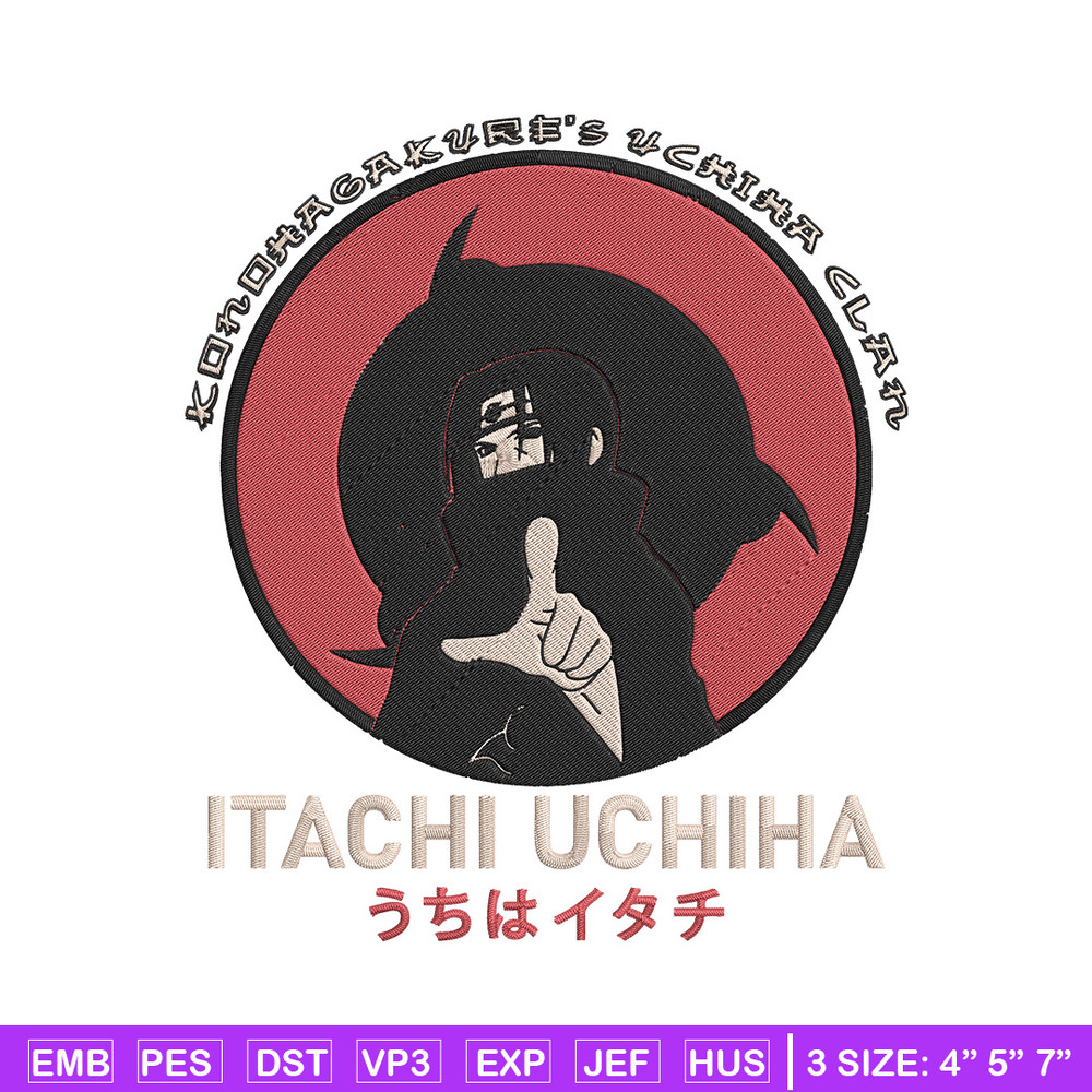 Uchiha itachi Embroidery Design, Naruto Embroidery,Embroidery File, Anime Embroidery, Anime shirt,Digital download..jpg