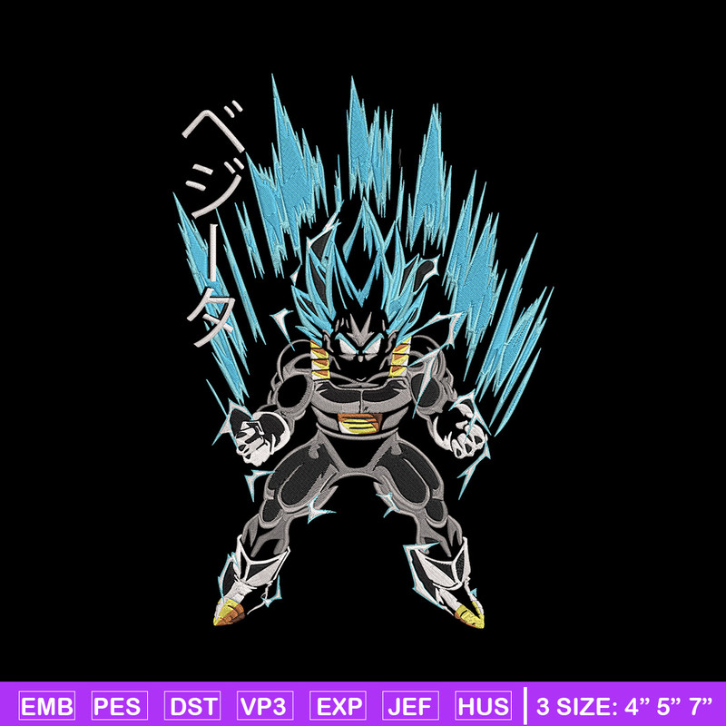Vegeta blue Embroidery Design, Dragonball Embroidery, Embroidery File, Anime Embroidery,Anime shirt, Digital download.jpg