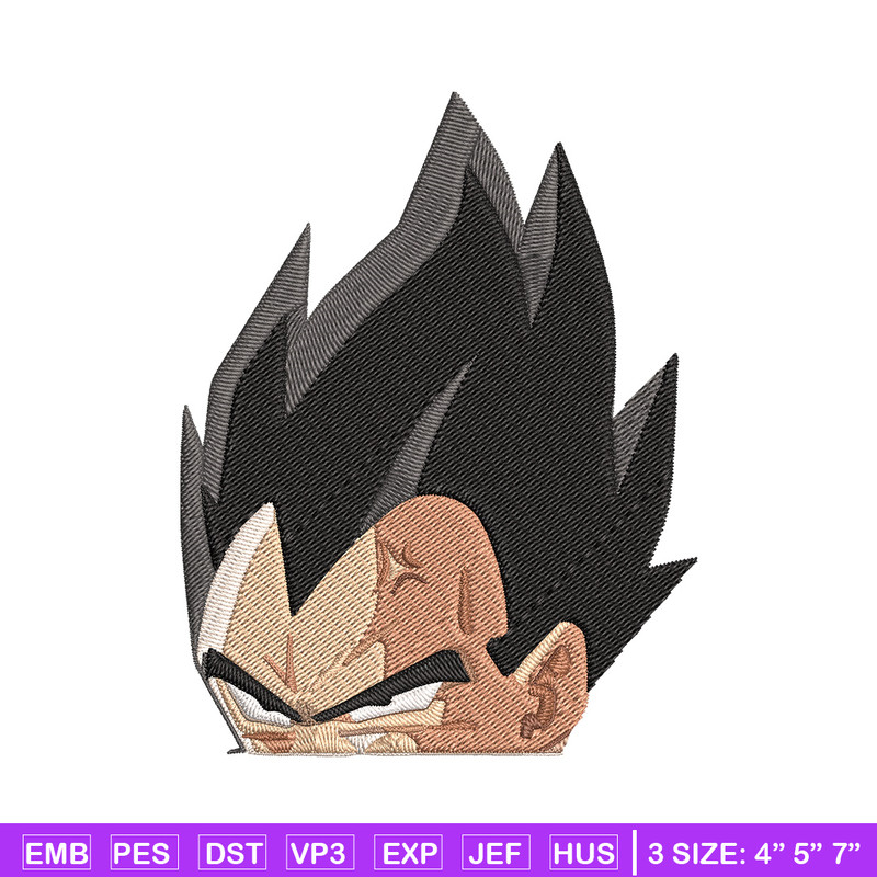 Vegeta peeker Embroidery Design, Dragonball Embroidery, Embroidery File, Anime Embroidery, Anime shirt, Digital download.jpg