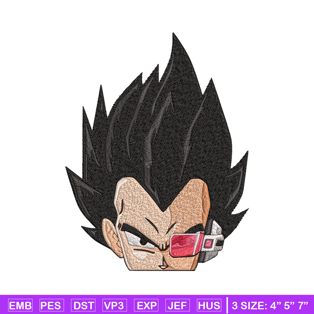 Vegeta peeker Embroidery Design, Dragonball Embroidery, Embroidery File, Anime Embroidery, Anime shirt,Digital download..jpg