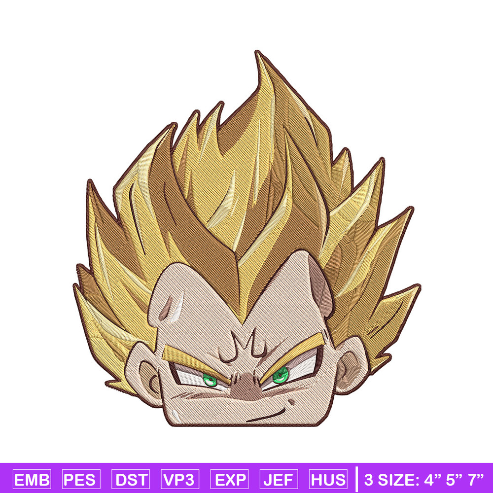 Vegeta peeker Embroidery Design, Dragonball Embroidery, Embroidery File, Anime Embroidery, Anime shirt,Digital download.jpg