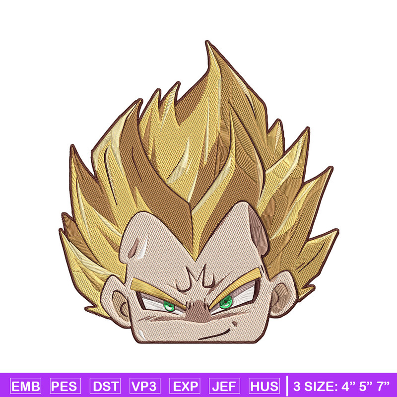 Vegeta peeker Embroidery Design, Dragonball Embroidery, Embroidery File, Anime Embroidery, Anime shirt,Digital download.jpg