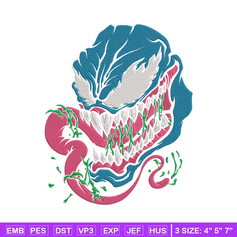 Venom face Embroidery Design, Venom Embroidery, Embroidery File, Anime Embroidery, Anime shirt, Digital download.jpg
