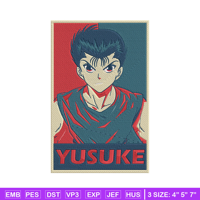 Yusuke box Embroidery Design, Yu Yu Hakusho Embroidery, Embroidery File, Anime Embroidery, Anime shirt, Digital download.jpg