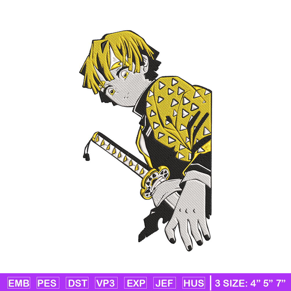 Zenitsu Embroidery Design, Demon slayer Embroidery, Embroidery File, Anime Embroidery, Anime shirt, Digital download..jpg