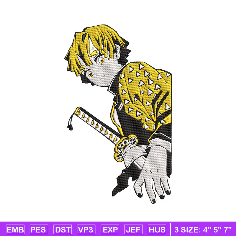 Zenitsu Embroidery Design, Demon slayer Embroidery, Embroidery File, Anime Embroidery, Anime shirt, Digital download..jpg