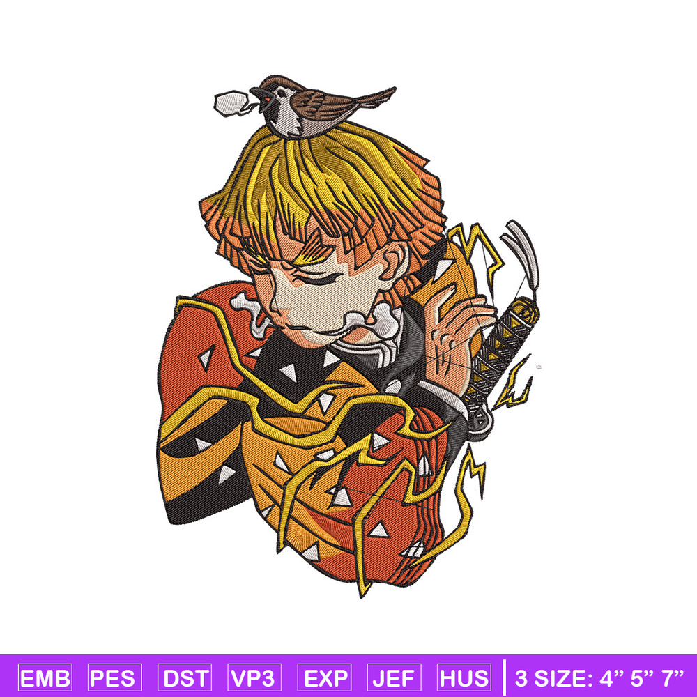 Zenitsu poster Embroidery Design, Demon slayer Embroidery,Embroidery File,Anime Embroidery,Anime shirt,Digital download..jpg