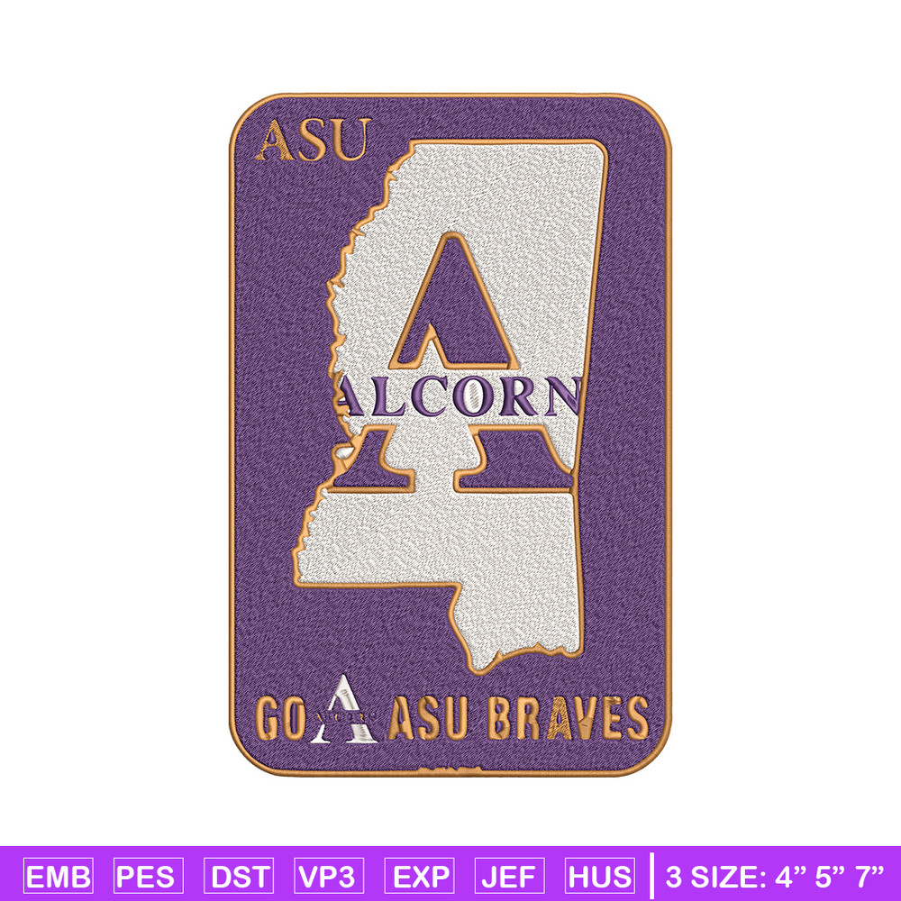 Alcorn State logo embroidery design, Logo embroidery, Sport embroidery, logo sport embroidery, Embroidery design.jpg