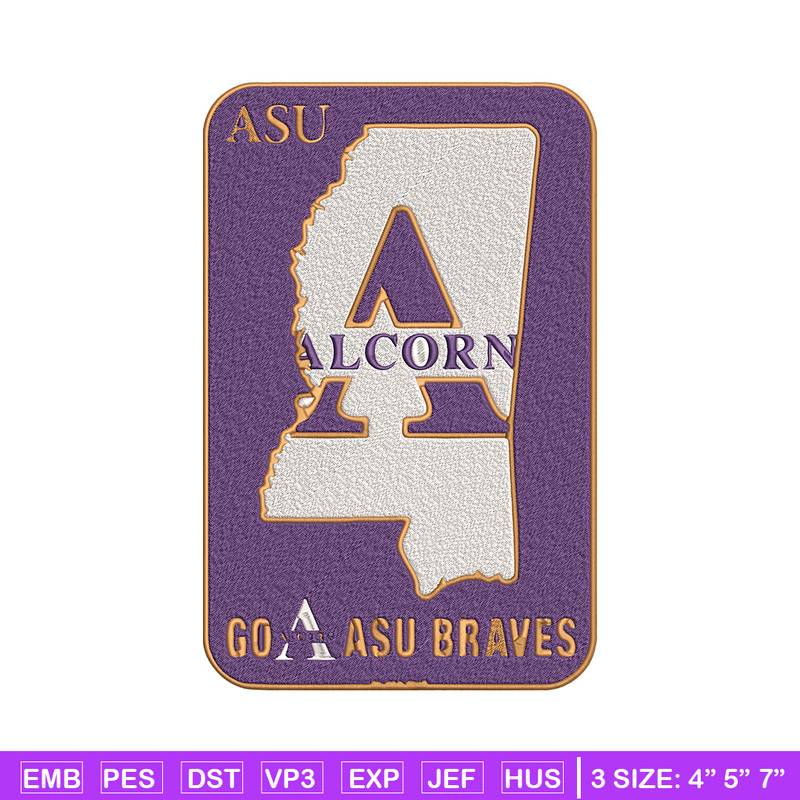 Alcorn State logo embroidery design, Logo embroidery, Sport embroidery, logo sport embroidery, Embroidery design.jpg