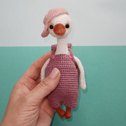 Soft crocheted toy Goose, for a gift, crocheted toy