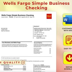 Editable Wells Fargo Business Statement Template