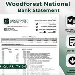 Wood Forest Bank Editable Bank Template