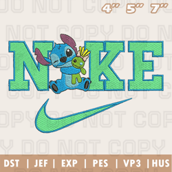 Nike Stitch And Duck Embroidery Machine Design, Stitch Embroidery Design, Instant Download