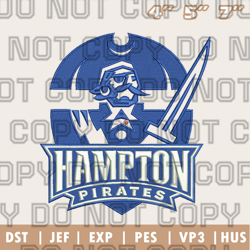 Hampton Pirates Logo Embroidery Designs, Men's Basketball Embroidery Design, Instant Download