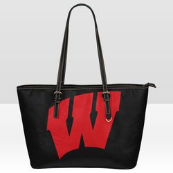 Wisconsin Badgers Leather Tote Bag