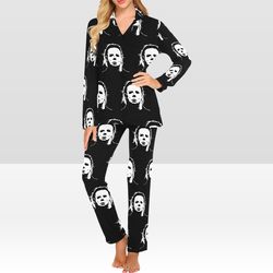 Michael Myers Women's Pajama Set, Long-sleeve with Collar and Buttons