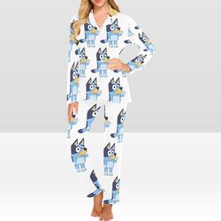 Bluey Women's Pajama Set, Long-sleeve With Collar And Buttons