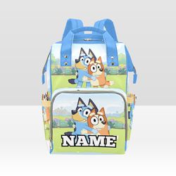 Custom NAME Bluey Diaper Bag Backpack