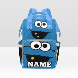 Custom NAME Cookie Monster Diaper Bag Backpack