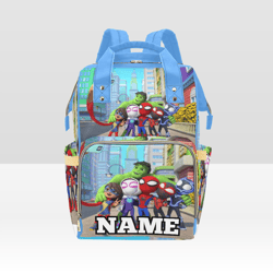 Custom NAME Spidey and amazing friends Diaper Bag Backpack