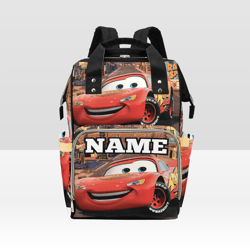 Custom NAME Lightning McQueen Cars Diaper Bag Backpack
