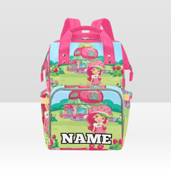 Custom NAME Strawberry Shortcake Diaper Bag Backpack