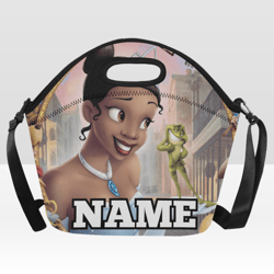Custom NAME Princess and the Frog Neoprene Lunch Bag, Lunch Box