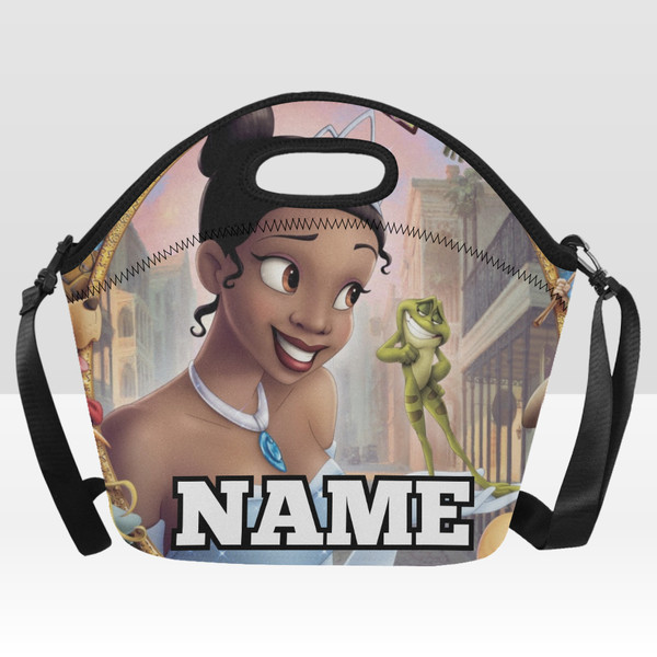 Custom NAME Princess and the Frog Neoprene Lunch Bag, Lunch Box.png