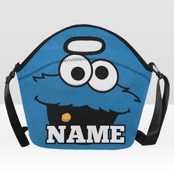 Custom NAME Cookie Monster Neoprene Lunch Bag, Lunch Box