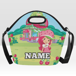 Custom NAME Strawberry Shortcake Neoprene Lunch Bag, Lunch Box