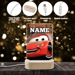 Lightning McQueen Cars Light, Custom NAME
