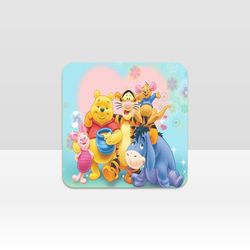 Winnie the Pooh Cup Coaster, Square Drink Coaster, Round Coffee Coaster