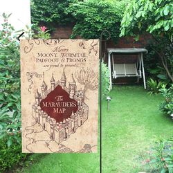 Marauders Map Harry Potter Garden Flag (Two Sides Printing, without Flagpole)