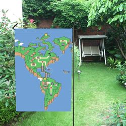 Super Mario Map Garden Flag (Two Sides Printing, without Flagpole)