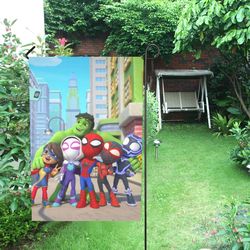 Spidey and amazing friends Garden Flag (Two Sides Printing, without Flagpole)